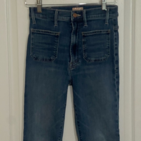 MOTHER Hustler Patch Pocket Ankle Fray Out For The Evening Medium Blue Jean 26 - Picture 5 of 12